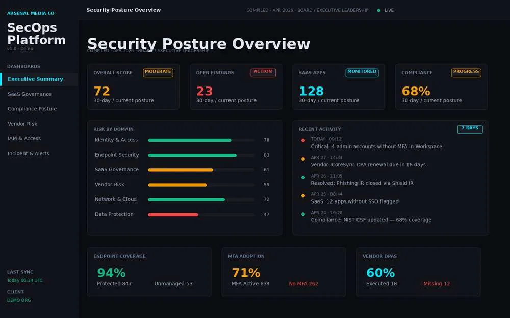 Security operations dashboard preview